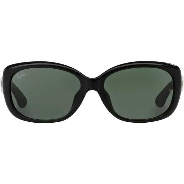 RayBan Womens Rb4101f Jackie Ohh Low Bridge Fit Butterfly SunglassesBlackDark Green