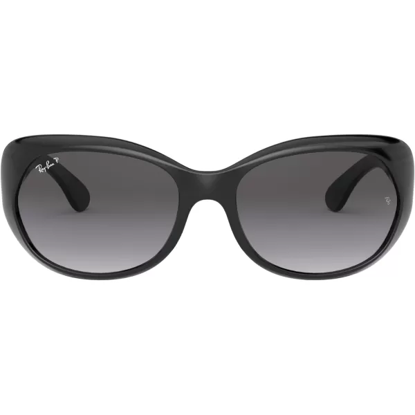 RayBan Womens Rb4325 Square SunglassesBlackPolarized Light Grey Gradient Dark Grey