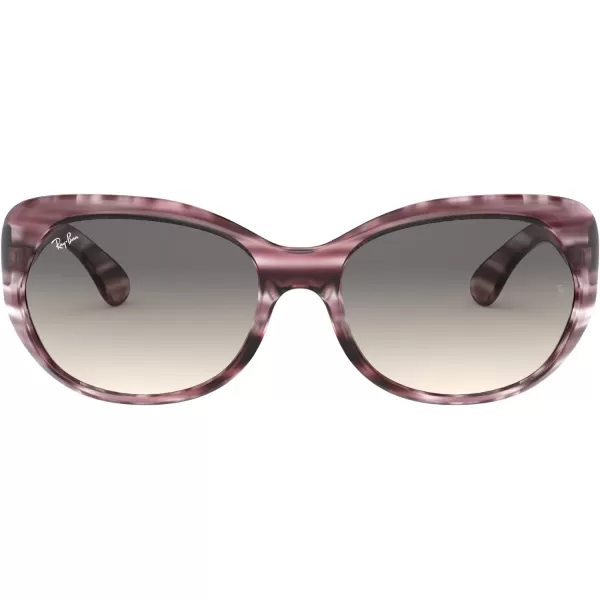 RayBan Womens Rb4325 Square SunglassesStriped Bordeaux HavanaLight Grey Gradient Dark Grey