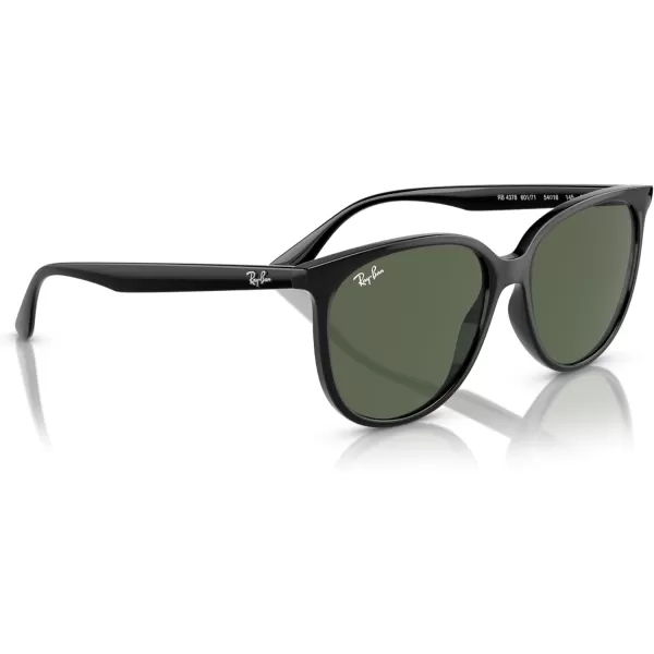 RayBan Womens Rb4378 Square SunglassesBlackDark Green