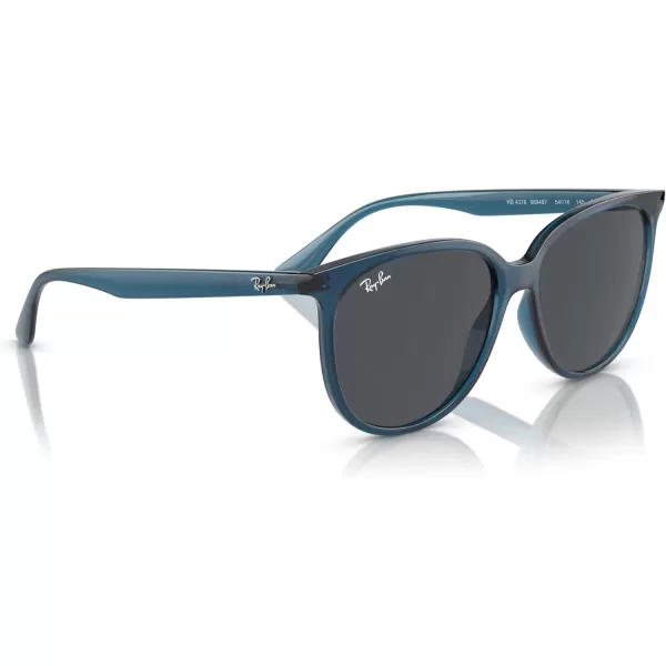 RayBan Womens Rb4378 Square SunglassesOpal BlueDark Grey