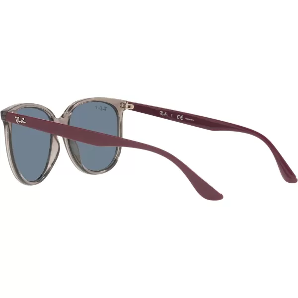 RayBan Womens Rb4378 Square SunglassesTransparent GreyDark Blue Polarized