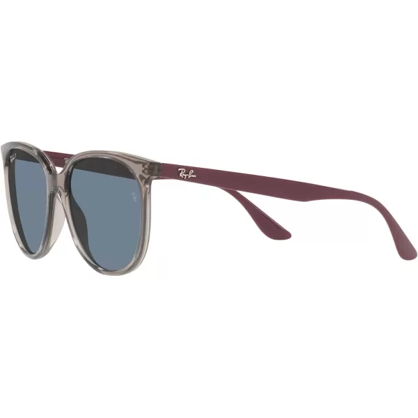 RayBan Womens Rb4378 Square SunglassesTransparent GreyDark Blue Polarized