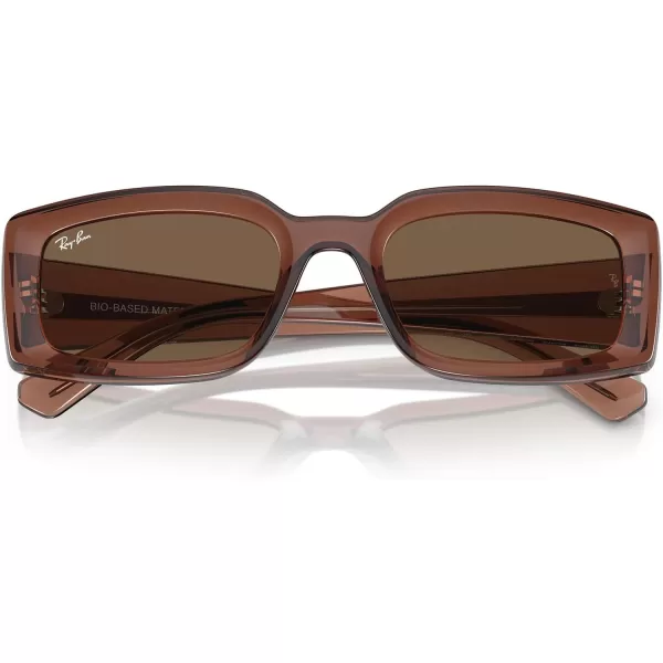 RayBan Womens Rb4395 Kiliane Square SunglassesTransparent BrownDark Brown