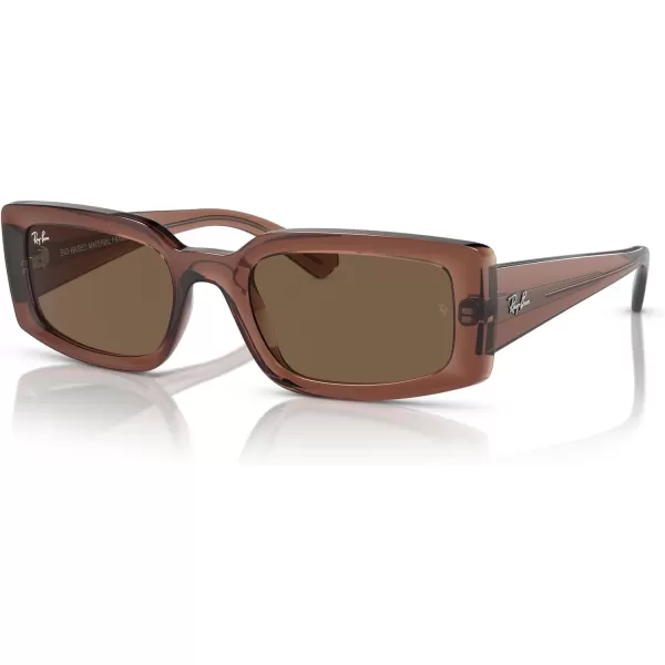 RayBan Womens Rb4395 Kiliane Square SunglassesTransparent BrownDark Brown