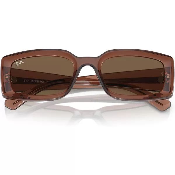 RayBan Womens Rb4395f Kiliane Low Bridge Fit Square SunglassesTransparent BrownDark Brown