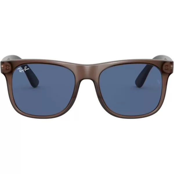 RayBan Junior RJ9069S Justin Square Sunglasses Transparent BrownDark Blue 48 mmRayBan Junior RJ9069S Justin Square Sunglasses Transparent BrownDark Blue 48 mm