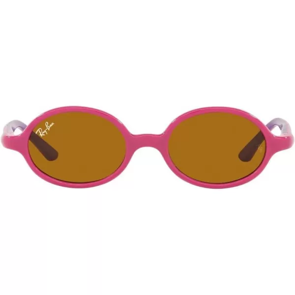 RayBan Kids Rj9145s Oval SunglassesFuchsia on Rubber VioletBrown