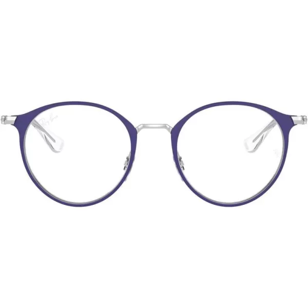 RayBan Kids Ry1053 Round Prescription Eyeglass FramesMatte Purple on SilverDemo Lens