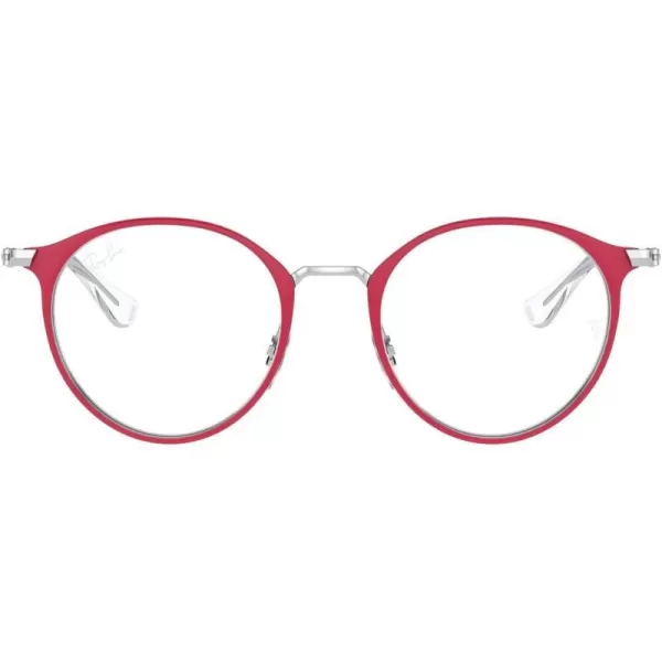 RayBan Kids Ry1053 Round Prescription Eyeglass FramesRed on SilverDemo Lens