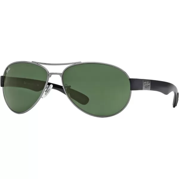 RayBan Mens RB3509 Oval SunglassesGunmetalDark Green