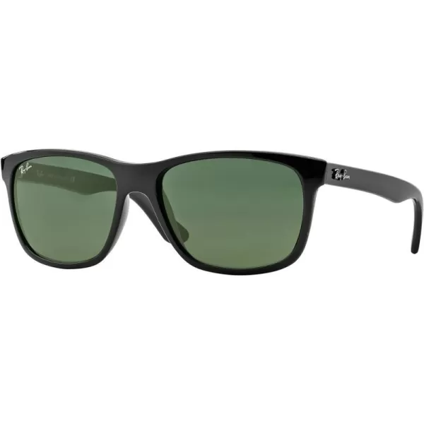 RayBan Mens RB4181 Square SunglassesBlackDark Green