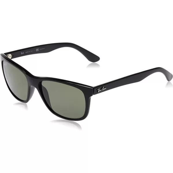 RayBan Mens RB4181 Square SunglassesBlackPolarized Green