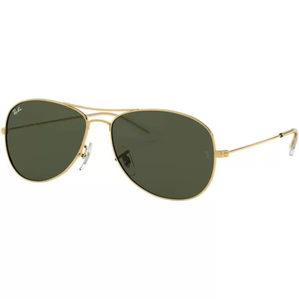 RayBan Mens Rb3362 Cockpit Aviator SunglassesGoldG15 Green