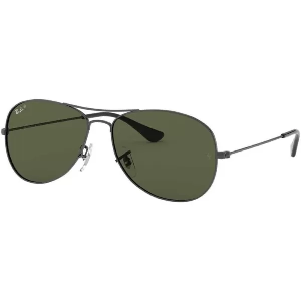 RayBan Mens Rb3362 Cockpit Aviator SunglassesGunmetalG15 Green Polarized