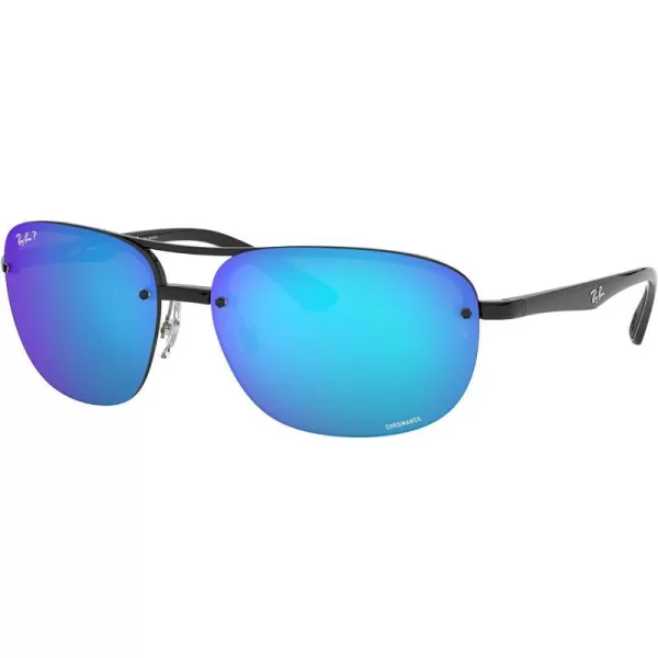 RayBan Mens Rb4275ch Chromance Square SunglassesBlackPolarized Green Mirrored Blue