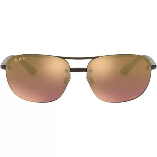 RayBan Mens Rb4275ch Chromance Square SunglassesLight HavanaPolarized Purple Mirrored Gold Gradient