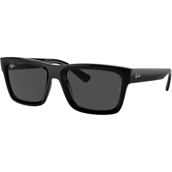 RayBan Mens Rb4396 Warren Rectangular SunglassesBlackDark Grey