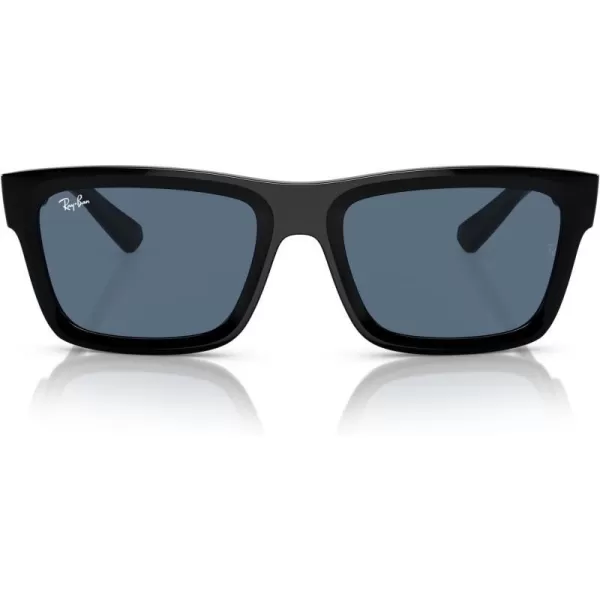 RayBan Mens Rb4396f Warren Low Bridge Fit Rectangular SunglassesBlackDark Blue