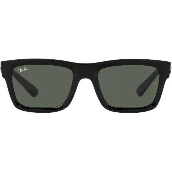 RayBan Mens Rb4396f Warren Low Bridge Fit Rectangular SunglassesBlackDark Green