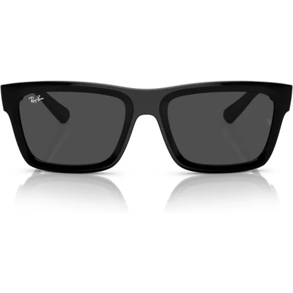 RayBan Mens Rb4396f Warren Low Bridge Fit Rectangular SunglassesBlackDark Grey