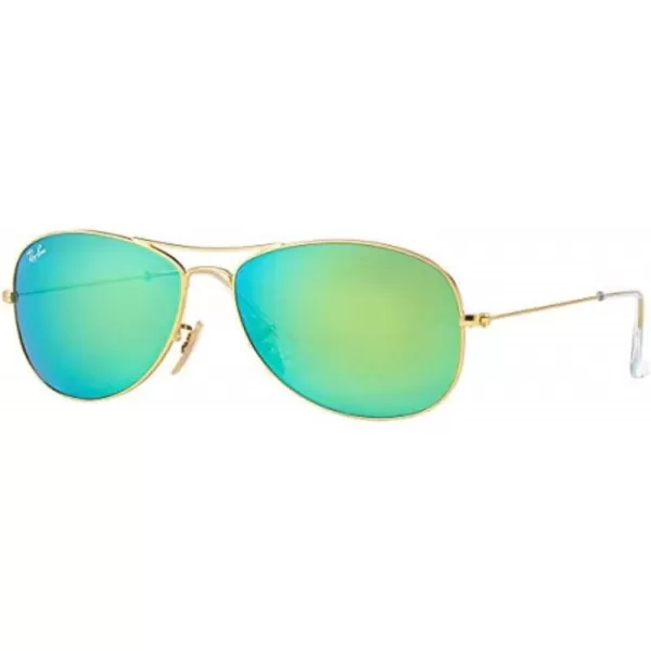 RayBan RB3362 Cockpit Aviator SunglassesMatte GoldGrey Mirror Green