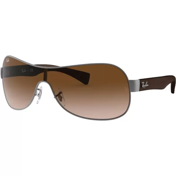 RayBan RB3471 Shield SunglassesMatte GunmetalBrown Gradient Dark Brown