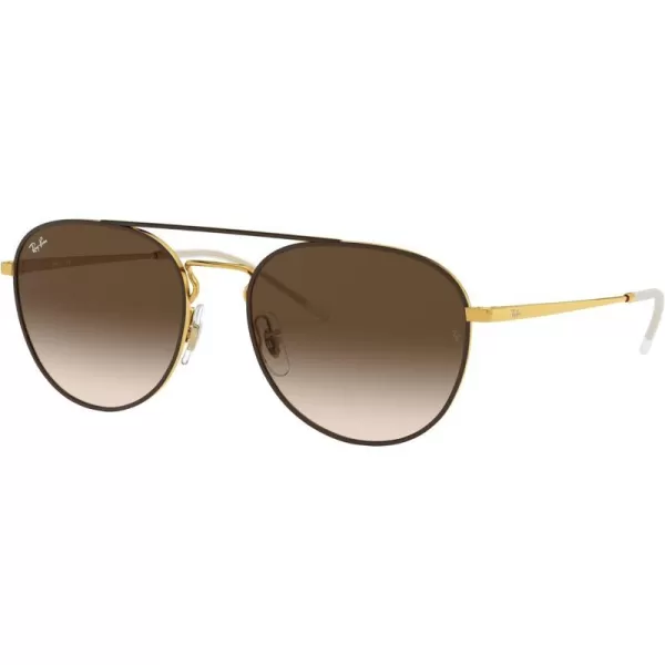 RayBan RB3589 Square SunglassesBrown on GoldBrown Gradient Dark Brown