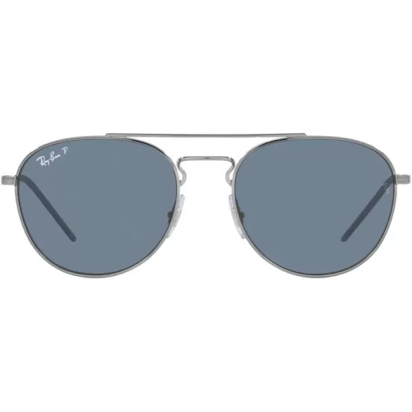 RayBan RB3589 Square SunglassesGunmetalDark Blue Polarized