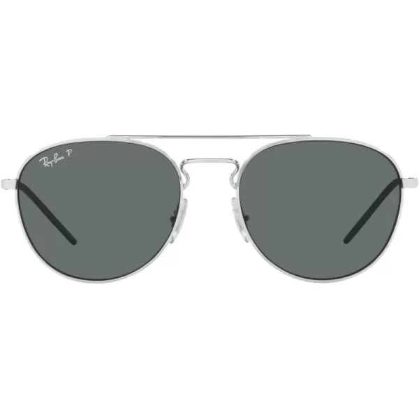 RayBan RB3589 Square SunglassesSilverDark Grey Polarized