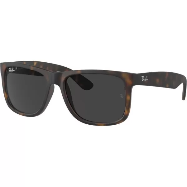 RayBan RB4165 Justin Rectangular SunglassesRubber HavanaDark Grey Polarized