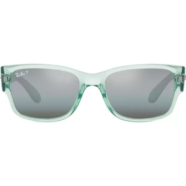 RayBan RB4388 Square SunglassesTransparent GreenBlue Polarized