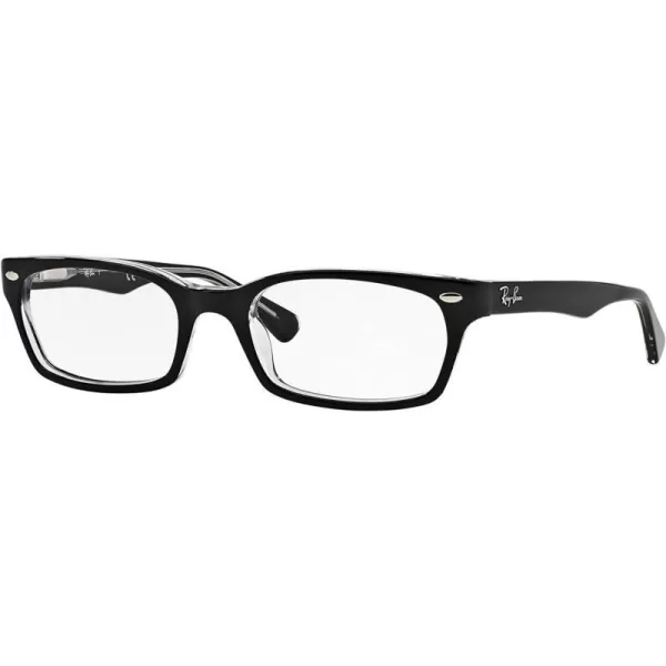 RayBan RX5150 Rectangular Prescription Eyeglass Frames Black On TransparentDemo Lens 52 mmRayBan RX5150 Rectangular Prescription Eyeglass Frames Black On TransparentDemo Lens 52 mm