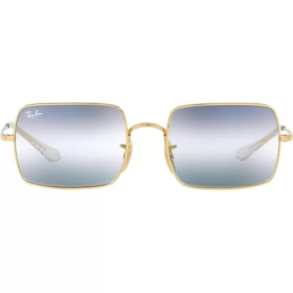 RayBan Rb1969 Rectangle Rectangular SunglassesGoldClear Gradient Blue