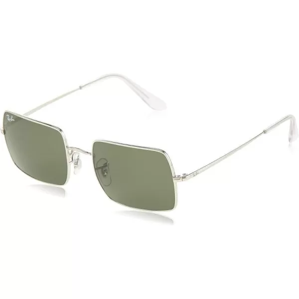 RayBan Rb1969 Rectangle Rectangular SunglassesSilverG15 Green