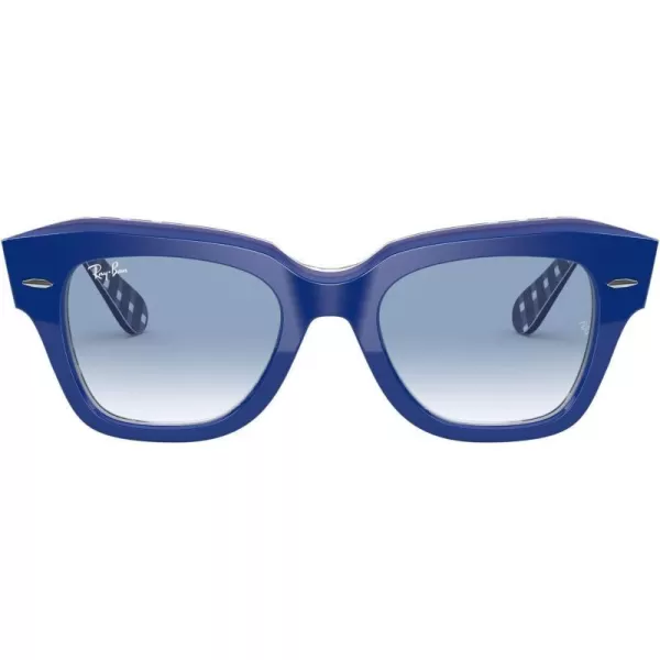 RayBan Rb2186 State Street Square SunglassesBlue on Vichy BlueWhiteClear Gradient Blue