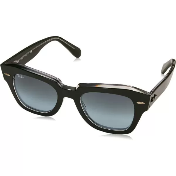 RayBan Rb2186 State Street Square SunglassesGreen on TransparentBlue Gradient Grey