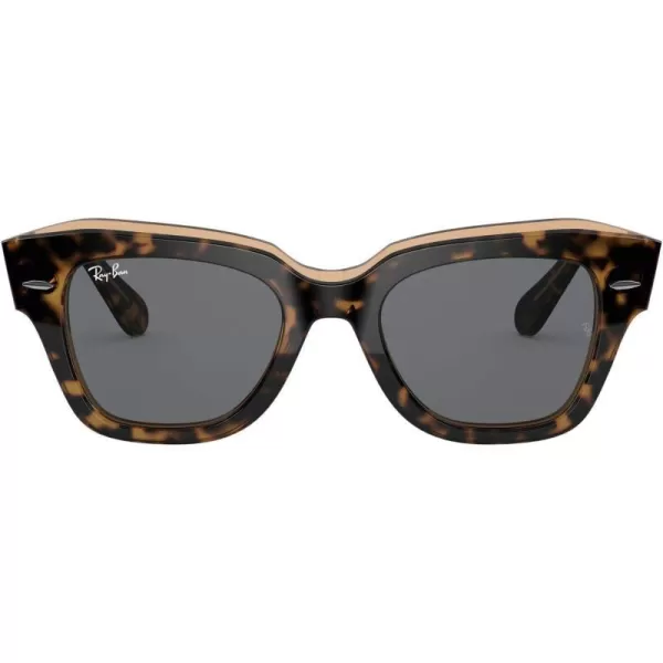 RayBan Rb2186 State Street Square SunglassesHavana on Transparent BrownDark Grey