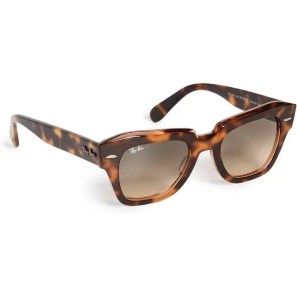 RayBan Rb2186 State Street Square SunglassesHavana on Transparent PinkBrown Vintage