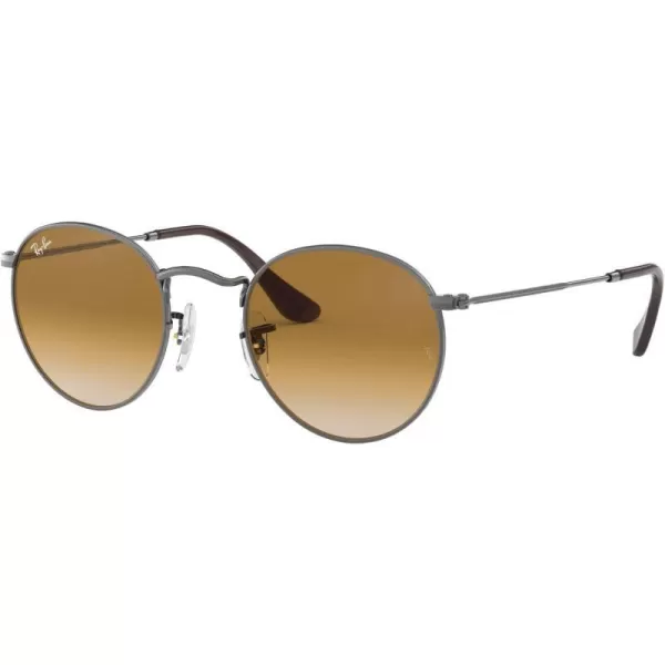 RayBan Rb3447n Round Flat Lens SunglassesGunmetalClear Gradient Brown