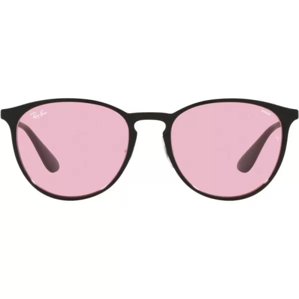 RayBan Rb3539 Erika Metal Evolve Photochromic Round SunglassesBlackEvolve Photochromic Pink to Blue