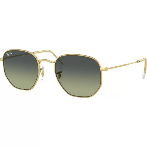 RayBan Rb3548 Hexagonal SunglassesGoldGreen Vintage