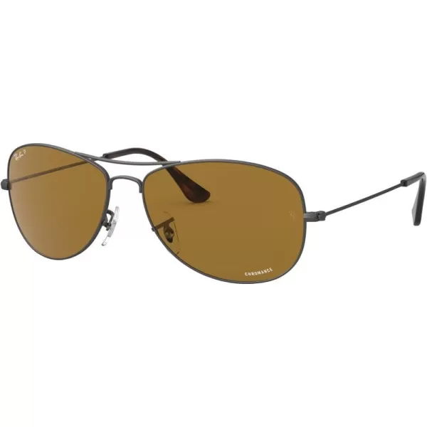 RayBan Rb3562 Chromance Aviator SunglassesMatte GunmetalBrown