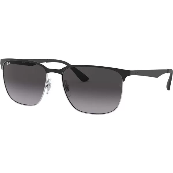 RayBan Rb3569 Square SunglassesBlack on SilverLight Grey Gradient Dark Grey