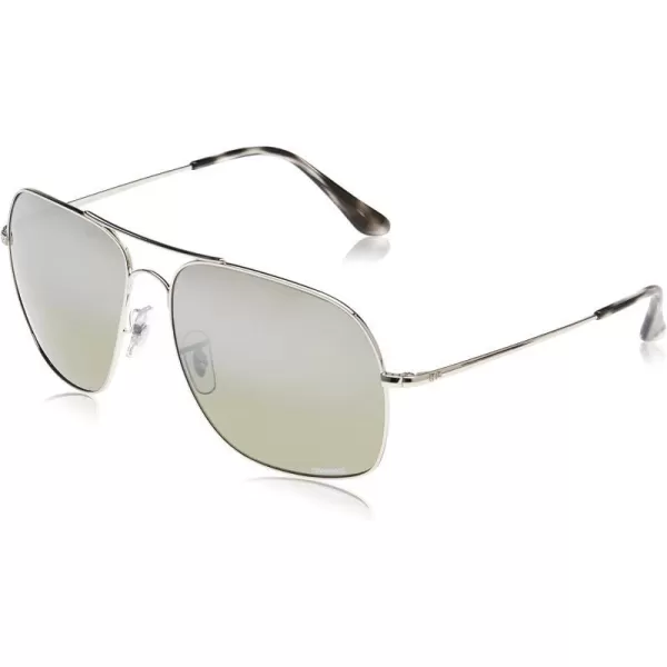 RayBan Rb3587ch Chromance Square SunglassesSilverPolarized Grey Mirrored Silver