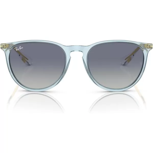 RayBan Rb4171 Erika Round SunglassesTransparent Light BlueGrey Gradient Blue