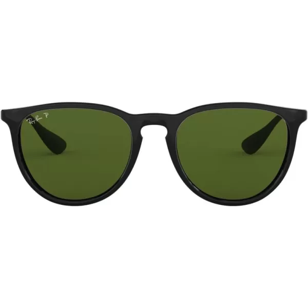 RayBan Rb4171f Erika Low Bridge Fit Round SunglassesBlackPolarized Green