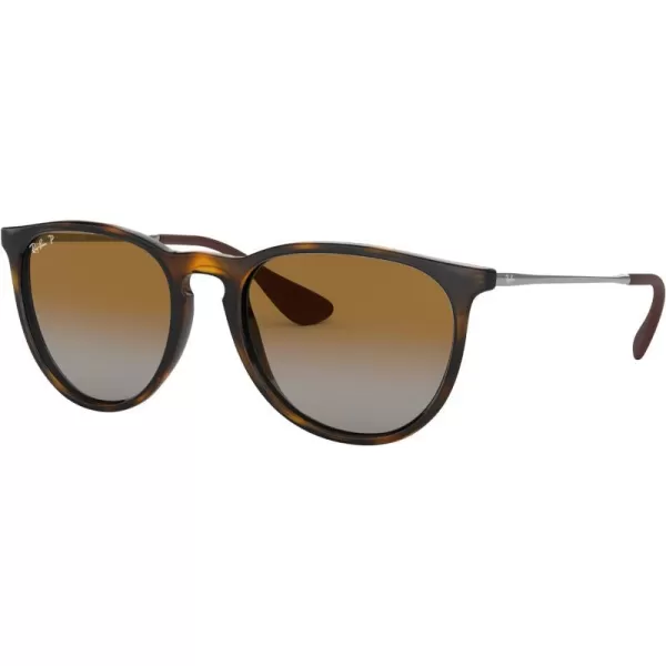 RayBan Rb4171f Erika Low Bridge Fit Round SunglassesLight HavanaPolarized Grey Gradient Brown