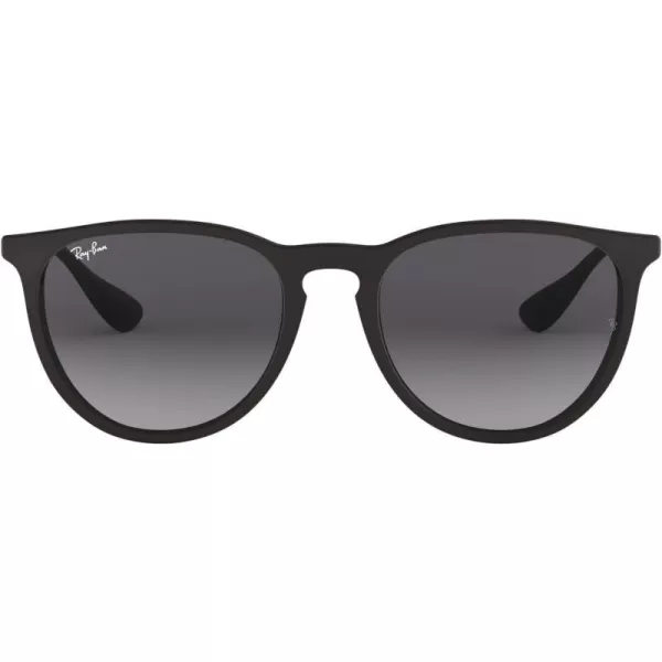 RayBan Rb4171f Erika Low Bridge Fit Round SunglassesRubber BlackLight Grey Gradient Dark Grey