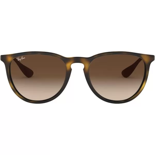 RayBan Rb4171f Erika Low Bridge Fit Round SunglassesRubber HavanaBrown Gradient Dark Brown